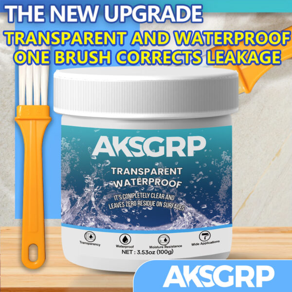 Transparent Waterproof Glue: Tile-Safe Leak Repair for Bathroom & Roof, No-Tear Waterproof Coating