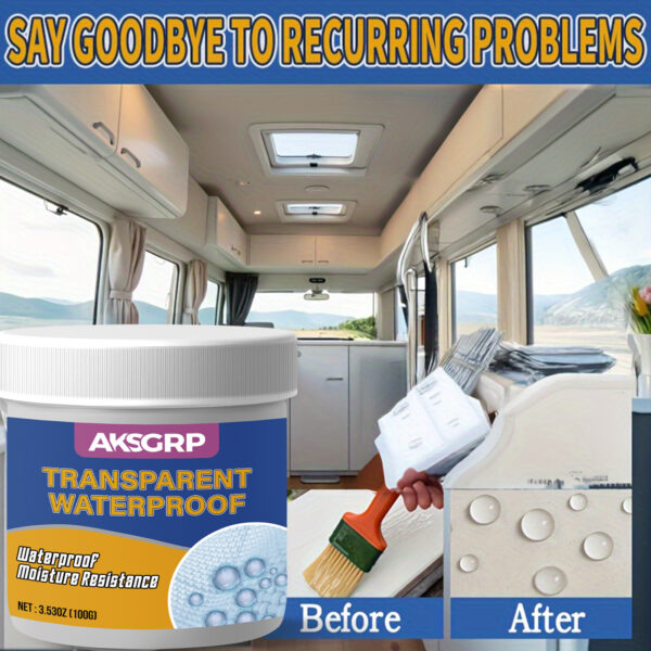 Clear Waterproof Sealant: Leak Repair for Bathroom, Kitchen, Exterior Wall, Roof & Windowsill