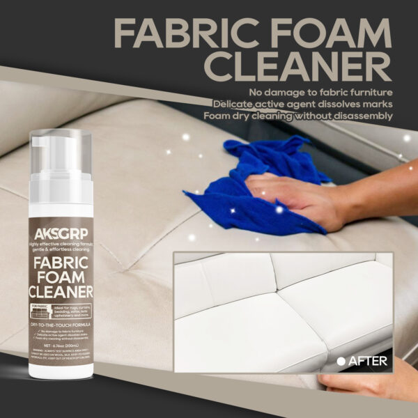 Fabric Cleaner & Dry Cleaner for Carpet, Sofa and Curtains: Stain Remover with Foam Dry - Cleaning