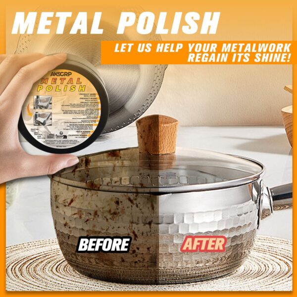 Metal Polishing Paste, Cleaning and Care Paste, Polishes Metal, Removes Rust, Renovates, Removes Oxidation, Cleans Stains, Makes Metal Shiny and Rust - free