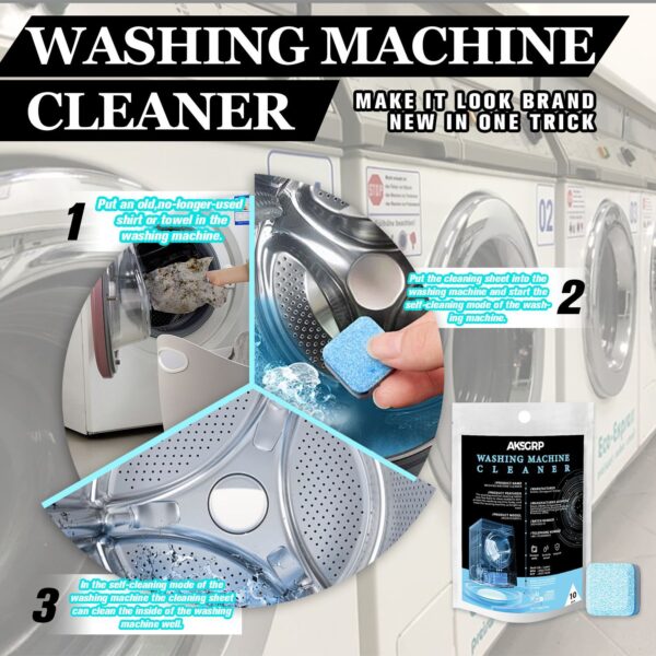 Drum Washing Machine Cleaner Effervescent Tablets: Powerful Stain & Scale Remover with Disinfection & Sterilization