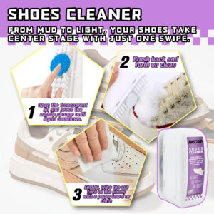 No-Wash White Sneaker Cleaning Foam (Stain & Yellowing Remover) + Dry Brush for Sole Edges – Ultimate Shoe-Cleaning Kit Magic White Sneaker Cleane