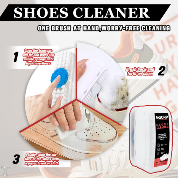详情图片_6 2-in-1 White Sneaker Cleaner Brush: No-Wash Stain-Removing Miracle, Foam Cleaning Brush for Mesh Shoes
