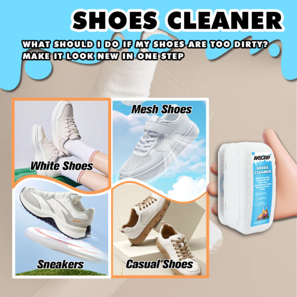 详情图片_7 White Shoe Cleaner Set: Decontaminating & De-Yellowing Foam, Wash-Free, with Dedicated Edge Brushes