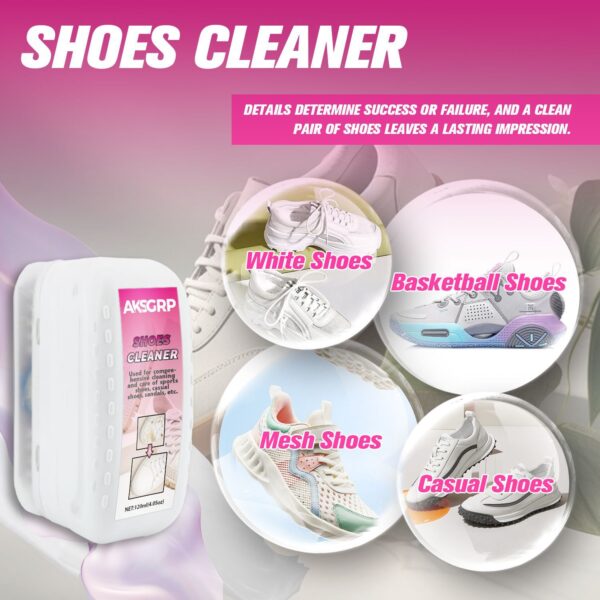White Sneaker Foam Stain Remover, Sole-Cleaning Dry Brush, No-Wash Shoe Cleaner & Shoe-Cleaning Miracle Foam